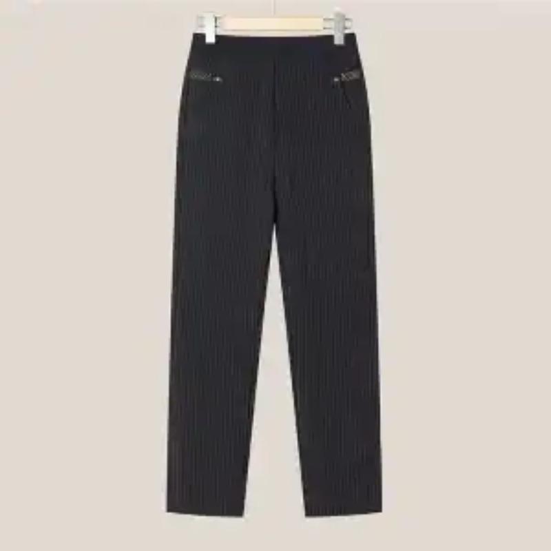 Women's New Spliced Elastic High-waist Pocket Fashionable Loose Versatile Casual Straight Pants