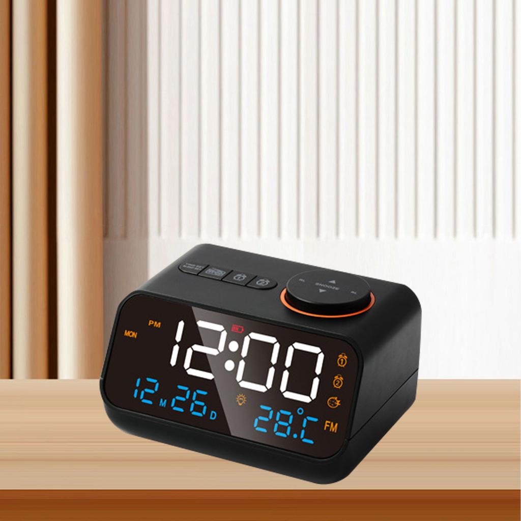 Alarm Clock Radio Multifunctional LED Music Timing Rechargeable FM Radio Alarm Clock for Home