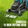 Electric Lawn Mower with Brushless Motor, 20V 13 Inch Cordless Lawn Mower with 5-Position Cutting Height Adjustment, 2x4.0Ah
