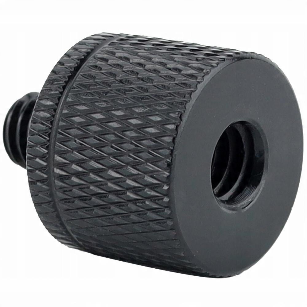 Adapter sleeve reduction 1/4" to M6 tripod aluminum black 20 mm