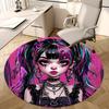 1pc Anime Design Round Carpet for Office Chair Mat, Anti Slip Rug Home Decor, Living Room, Bedroom, Game Room Festival Gift