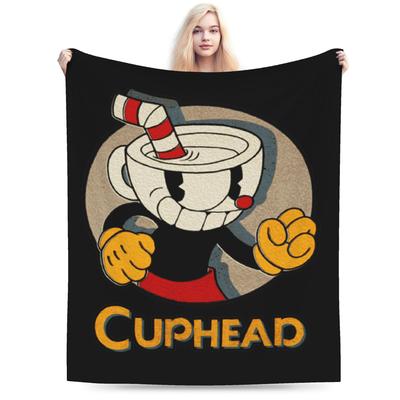 Cuphead and Mugman Angry Blanket Velvet Autumn/Winter Retro Games Ultra-Soft Throw Blanket for Bedding Bedroom Plush Thin Quilt