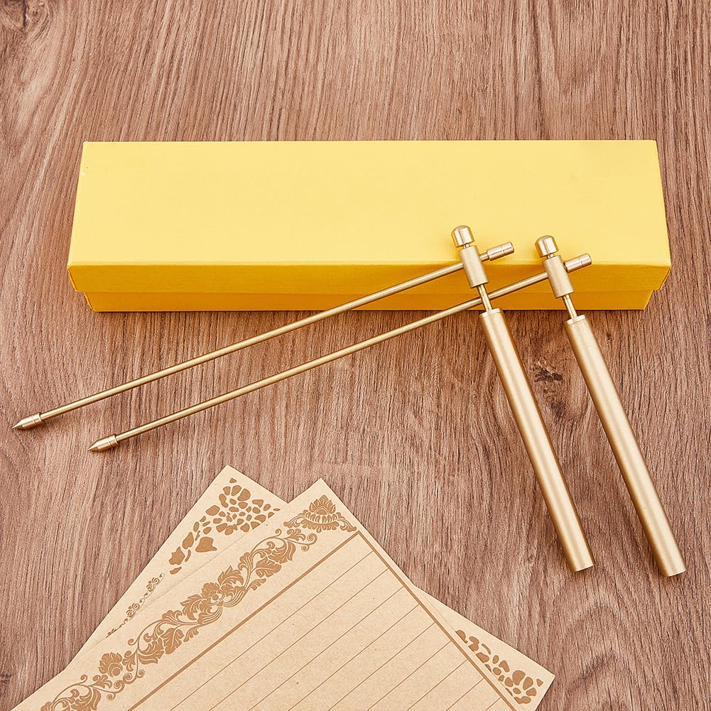 2Pcs Water Dowsing Rods Detachable Brass Spirit Rods Divining Rods with Box for Detect Gold Water Ghost Hunting Locating Lost Items
