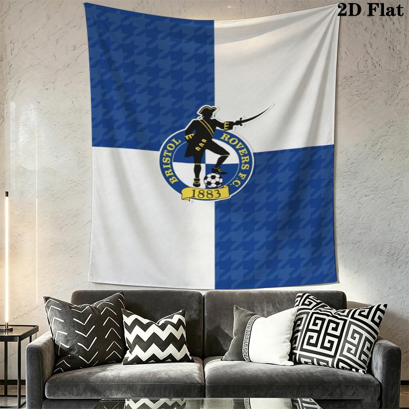 Arazzo da Parete Bristol Rovers fc Appeso Estetico alla Parete Coperta in Tessuto Stampato Arazzi Decorativi per Camera da Letto Soggiorno Arredamento per la Casa