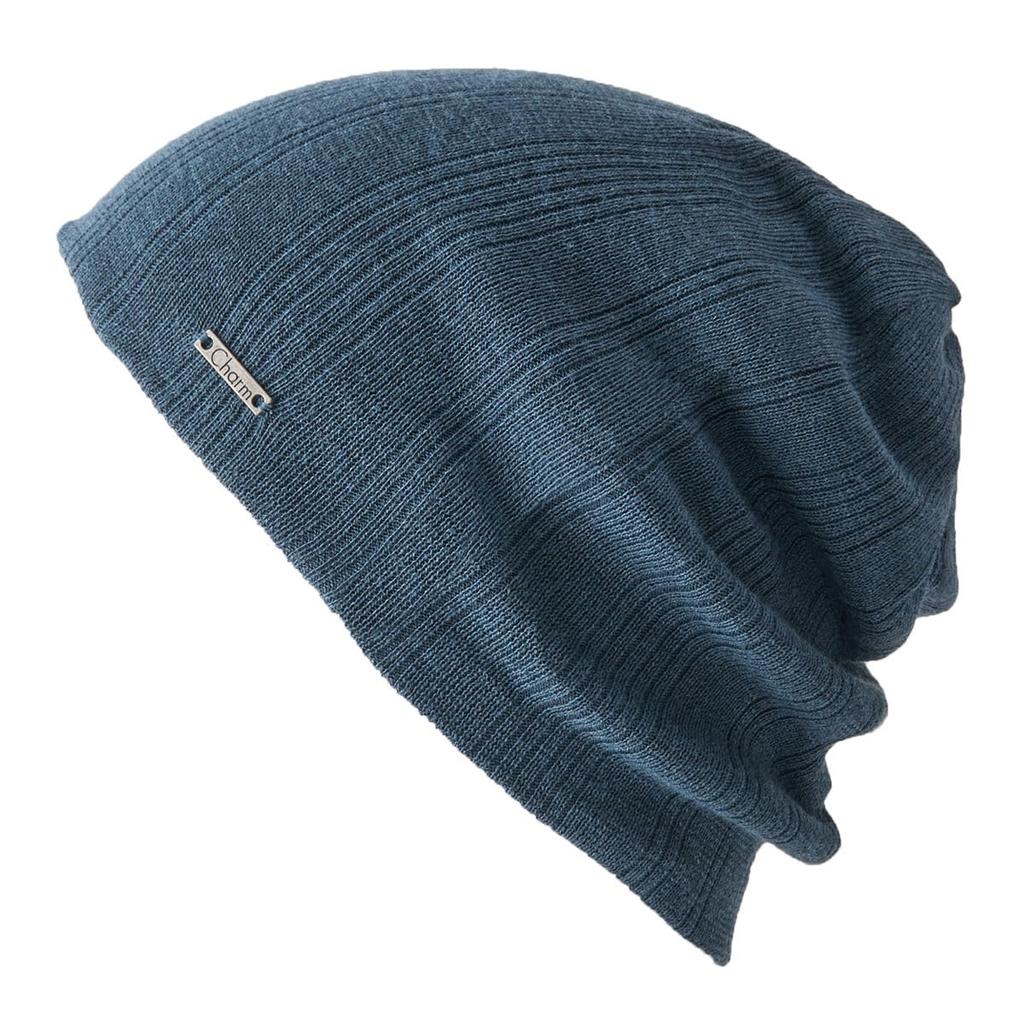 CHARM Made In Japan COOLMAX Knit Hat Size Fits Sports Inner Cap [One All/Mixed Navy] Moisture-Wicking, Quick-Drying,
