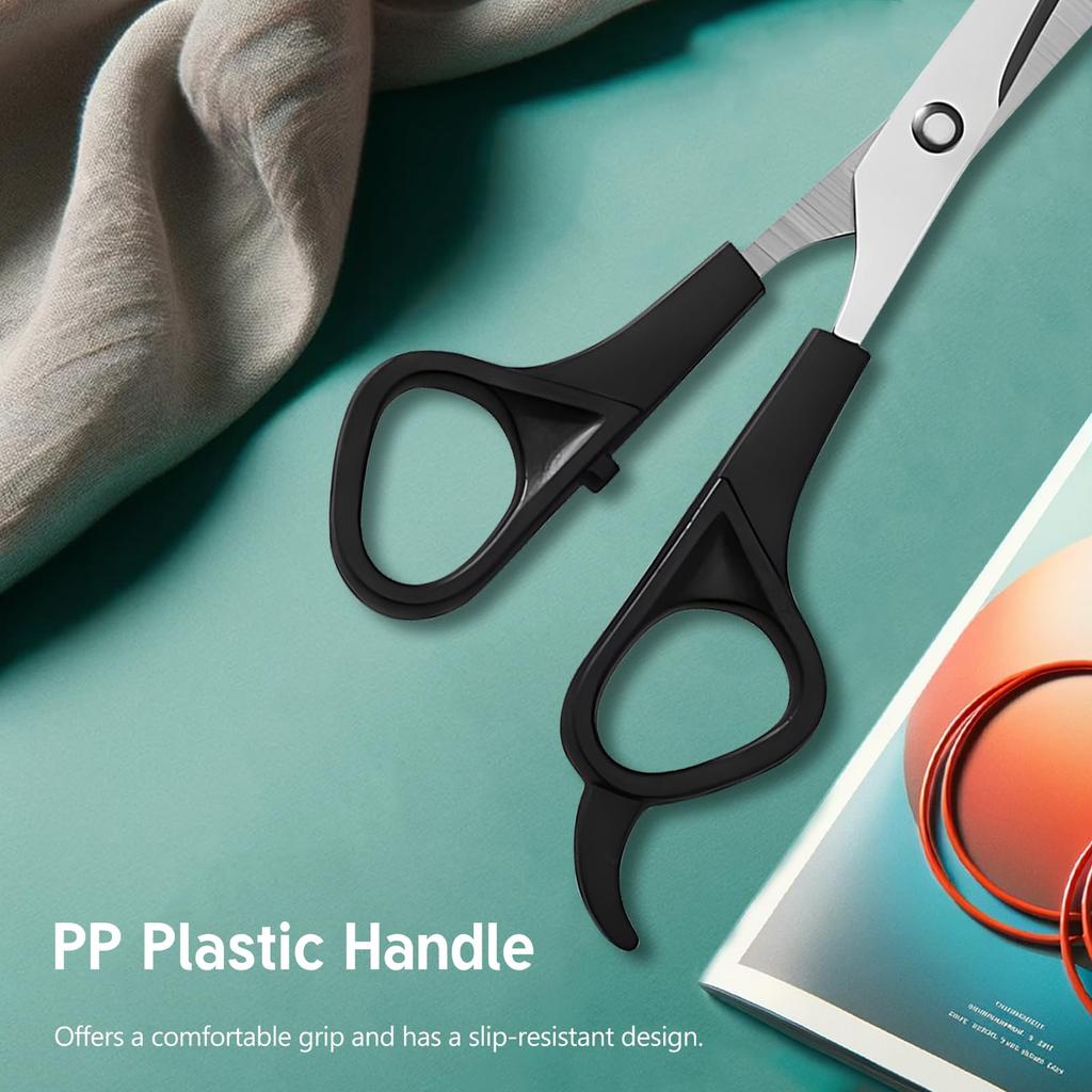 Hair Cutting Scissors Thinning Shears 6 Inch Professional Stainless Steel Barber Scissors with Sharp Blades for Men Women Black