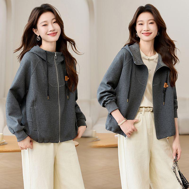 Spring Casual Niche Hooded Sweatshirt Jacket