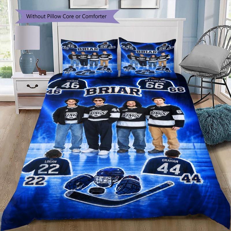 Briar University Hockey Team Portrait Print 3 Pieces Duvet Cover Set Sports Romance Bedding Bedroom Home Decor Without Pillow Core