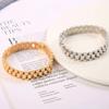Htpwe Stainless Steel Watch With Bracelet Can Be Diy For Men 18k Gold Plated Couple Holiday Gift Bracelet Party Daily Zircon