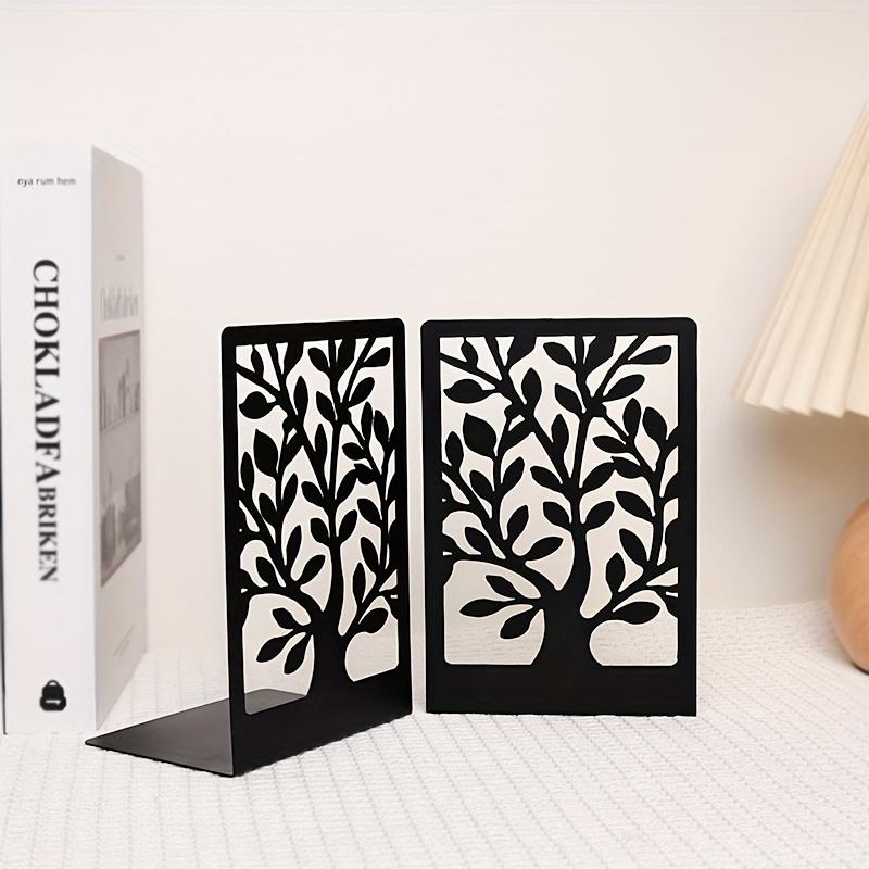 Ein minimalistisches Metall-Buchstützen-Set bestehend aus zwei Teilen - Stabile, rutschfeste Stützen für Bücher auf Bürotischen und Heimregalen