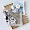 90Cm Blue Cashew Print Headscarf For Women Spring And Summer New Style Emulated Silk Cashew Scarf Satin Color Shawl Scarf
