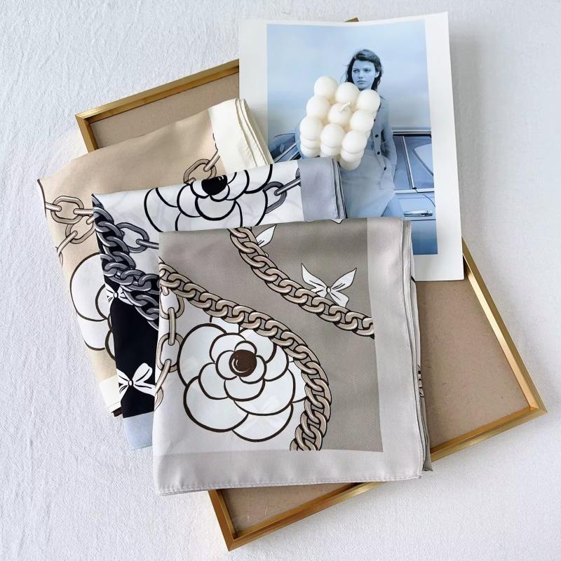 90Cm Blue Cashew Print Headscarf For Women Spring And Summer New Style Emulated Silk Cashew Scarf Satin Color Shawl Scarf
