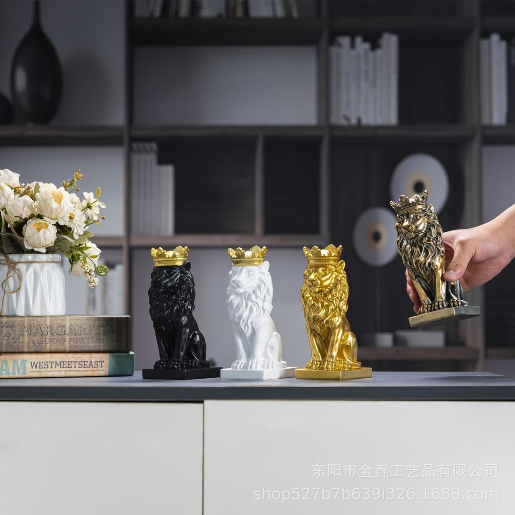 Golden Lion Statue Home & Office Decor – Gift for Men, Fathers, Boys, Grandfathers