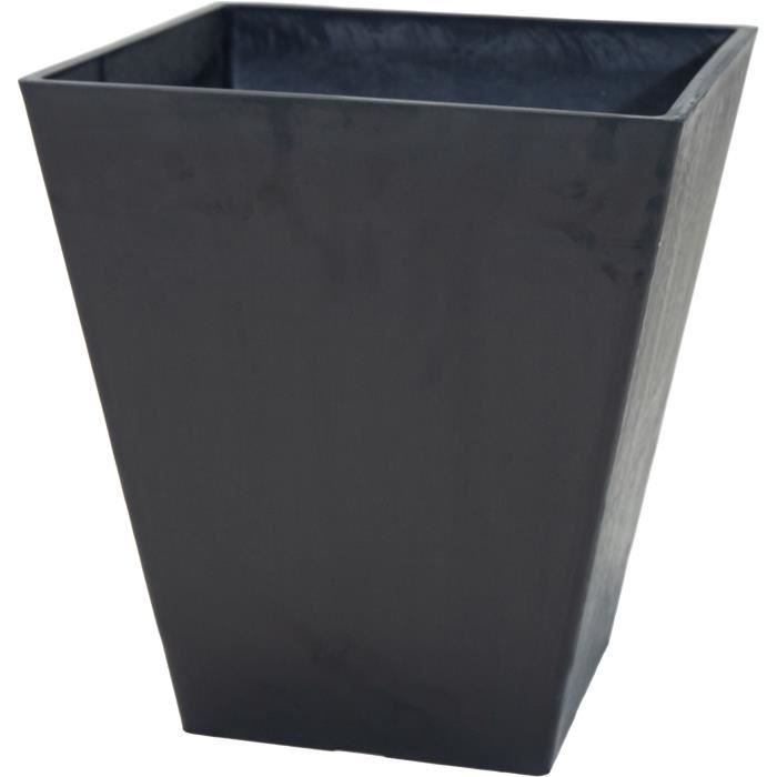 Flower Pot - MEGA COLLECTIONS - Ecostone Square - 41 X 45 Cm - Black