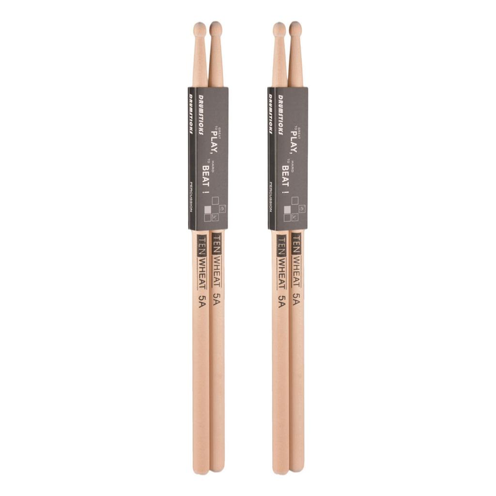 4PCS Maple Wood Drumstick Replacement Non Slip Comfortable Grip Round Tip Drum Sticks