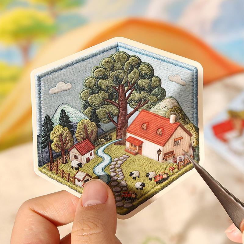 DIY Creative 3D Cartoon Landscape Stickers Spring Theme Wall Decals for Kids Bedroom Playroom Decor