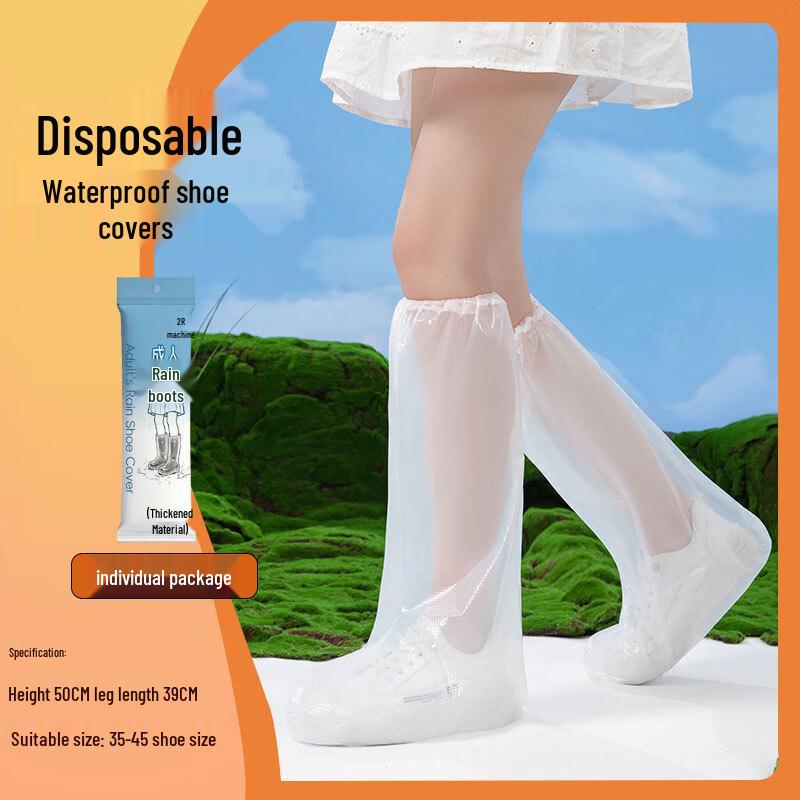 Disposable Waterproof PE Shoe and Boot Covers (10 Pairs)