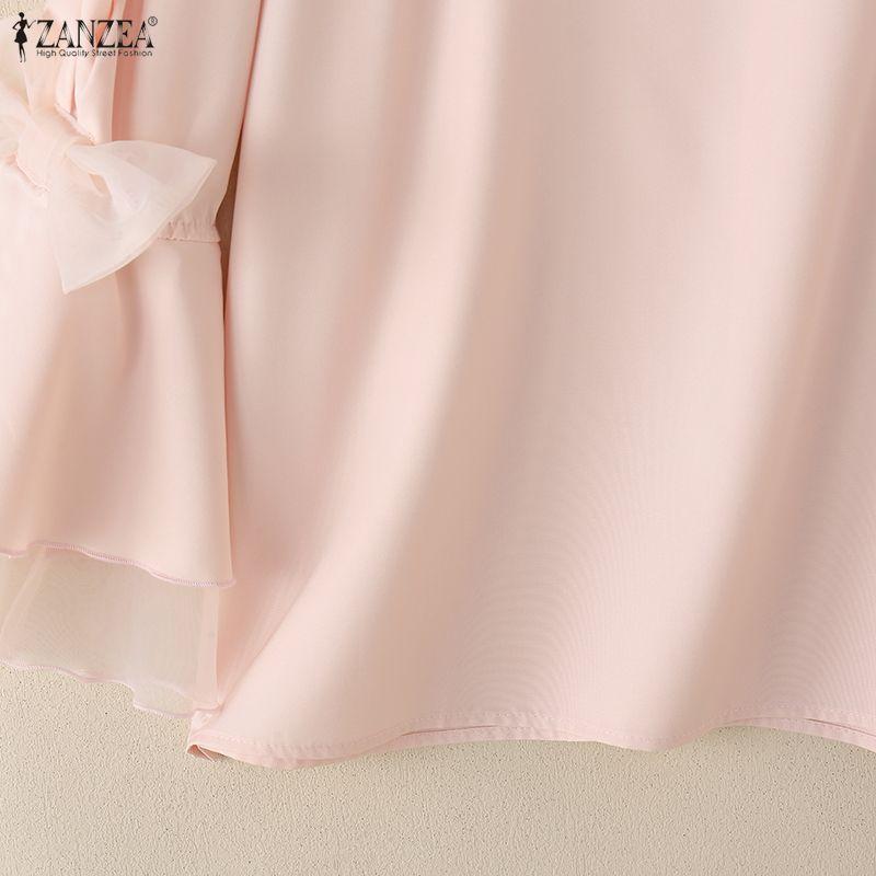 ZANZEA Dámská ležérní halenka s kulatým výstřihem a 3/4 rukávy