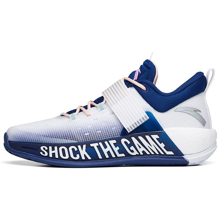 New Anta Hengsao4 Durable Breathable Low Top Basketball Shoes Men's White Blue 112231608-2