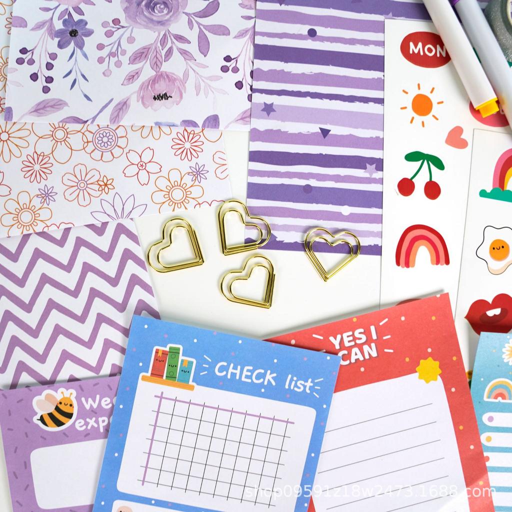 DIY Journal Set für Mädchen Kinder Schreibwaren Geschenkbox Lila Tagebuch Notizbuch Set mit Stickern Washi Tape Kreatives Basteln Geschenk