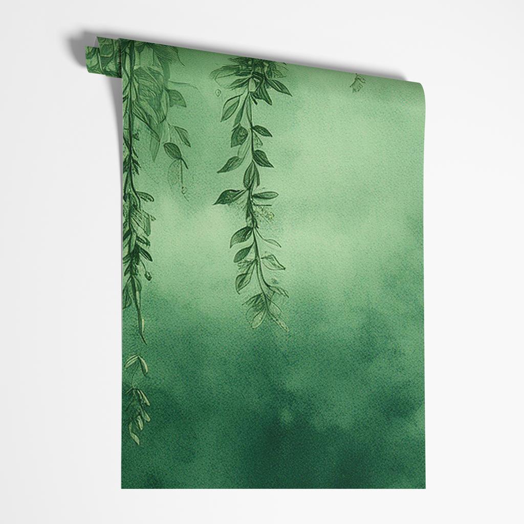 Tapete Blumen Botanik Grün