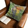 1Pc Tropical Style Cushion Cover Green Toucan Print Pillowcase For Sofa Bed Decorative Home Living Room 45X45Cm