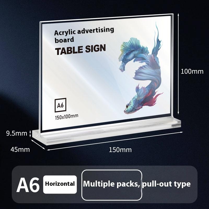 1PC Acrylic Sign Holder A4/A5/A6 Desk Display Stand Price Label Display Rack Menu Stand Holder Restaurant