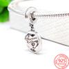 Real 100% 925 Sterling Silver Colorful Rainbow Pendant & Dream Catcher Heart Charm Fit Fashion 3mm Bracelet Romantic Gift