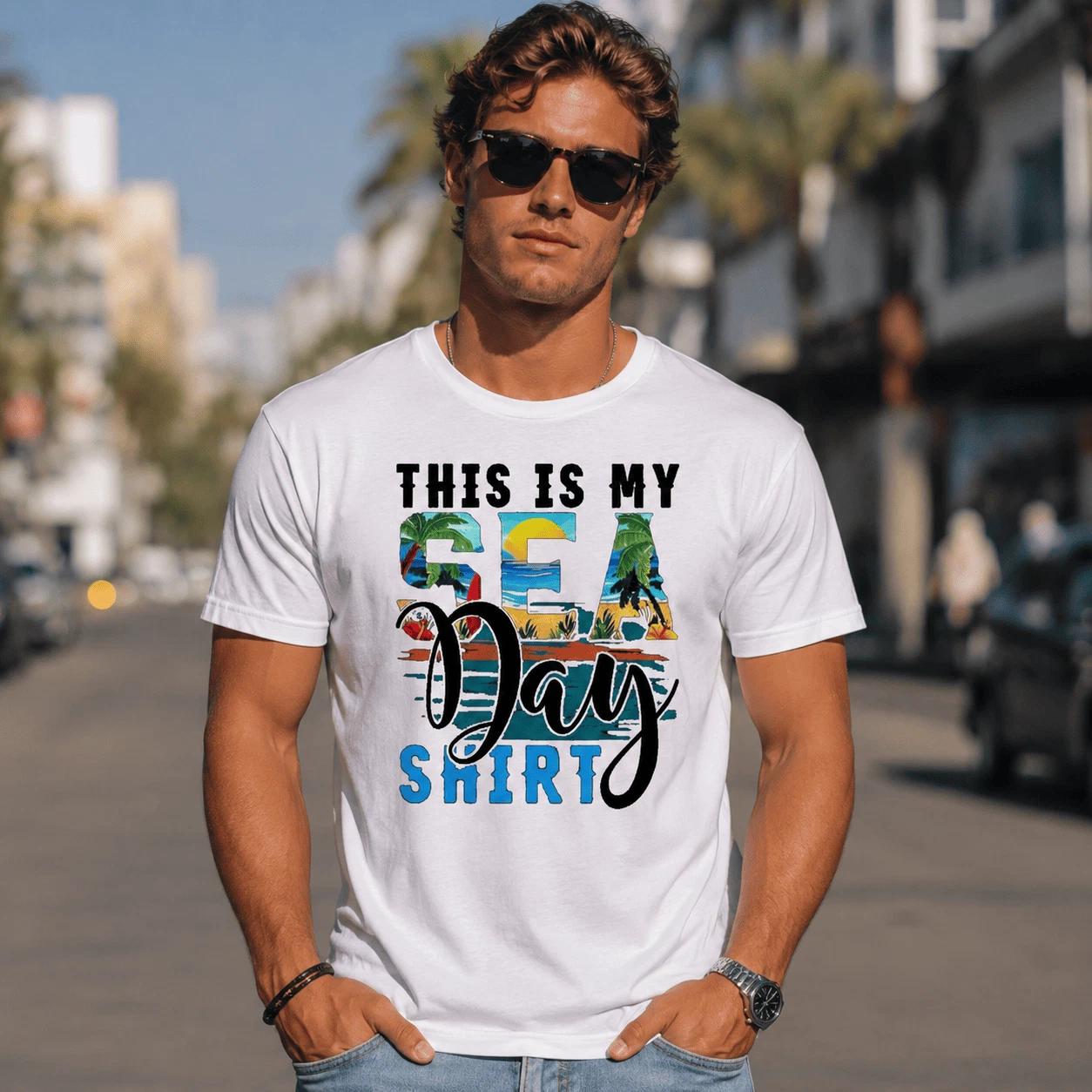 Trendy Letter Print Graphic T-Shirt Casual Streetwear Crew Neck Tee L