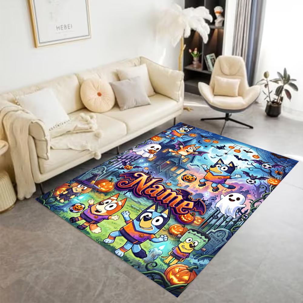 Bluey Adventures Customize Text Area Rug Perfect for Study room Foyer Dormitory Kitchen Antislip Carpet Office home decor Perfect Gift for Women/Men