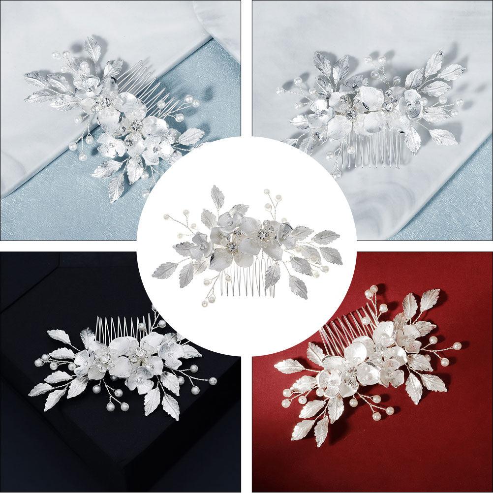 Wedding Headdress Crystal Hair Comb Bridal Flower Shape Exquisite Design Comfortable Durable Stylish Headwear for Brides