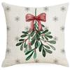 Christmas Linen Throw Pillow Cover Christmas Tree Snowflake Holiday Home Decor Gift Sofa Cushion Cushion Cover