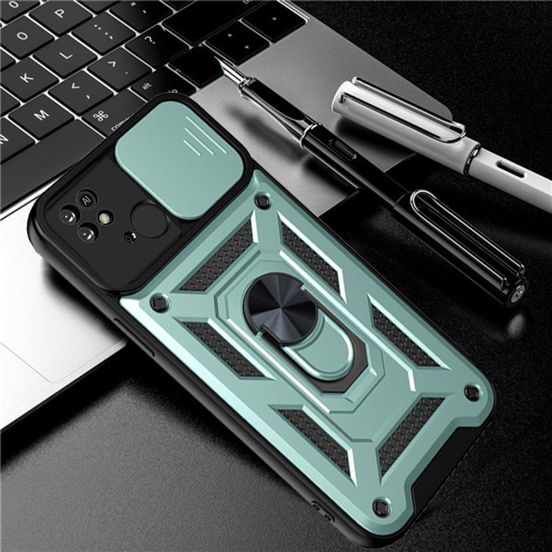 Põrutuskindel liugkaamera objektiivi kaitseümbris Xiaomi Redmi 10C 9T 9A 9C Note 11 10 9 Pro 11S 10S 9S Mi 12 Poco M4 M3 Pro X3 NFC rõnga aluse kate jaoks