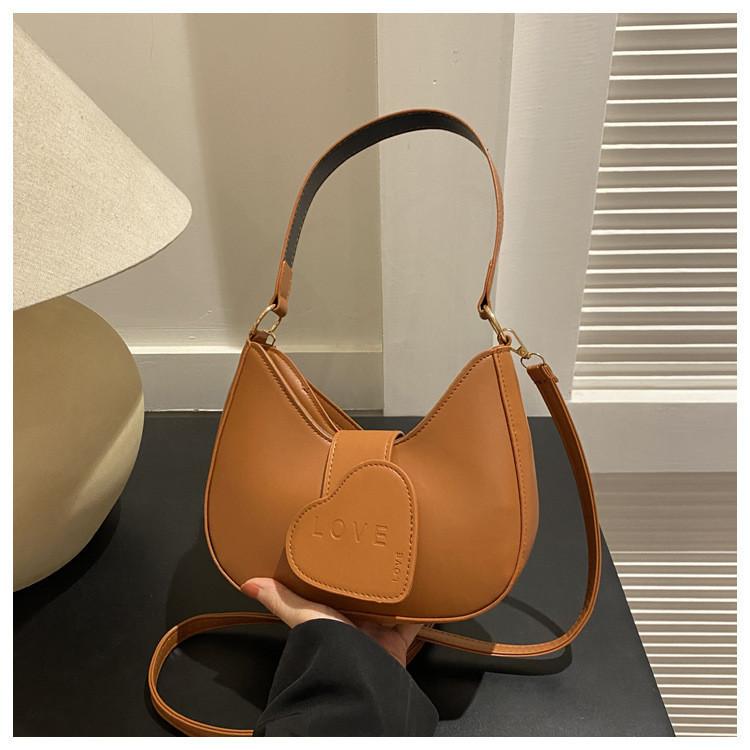 

Fashionable 2023 New Winter Casual Solid Color Single Shoulder Crossbody Handbag For Women коричневий