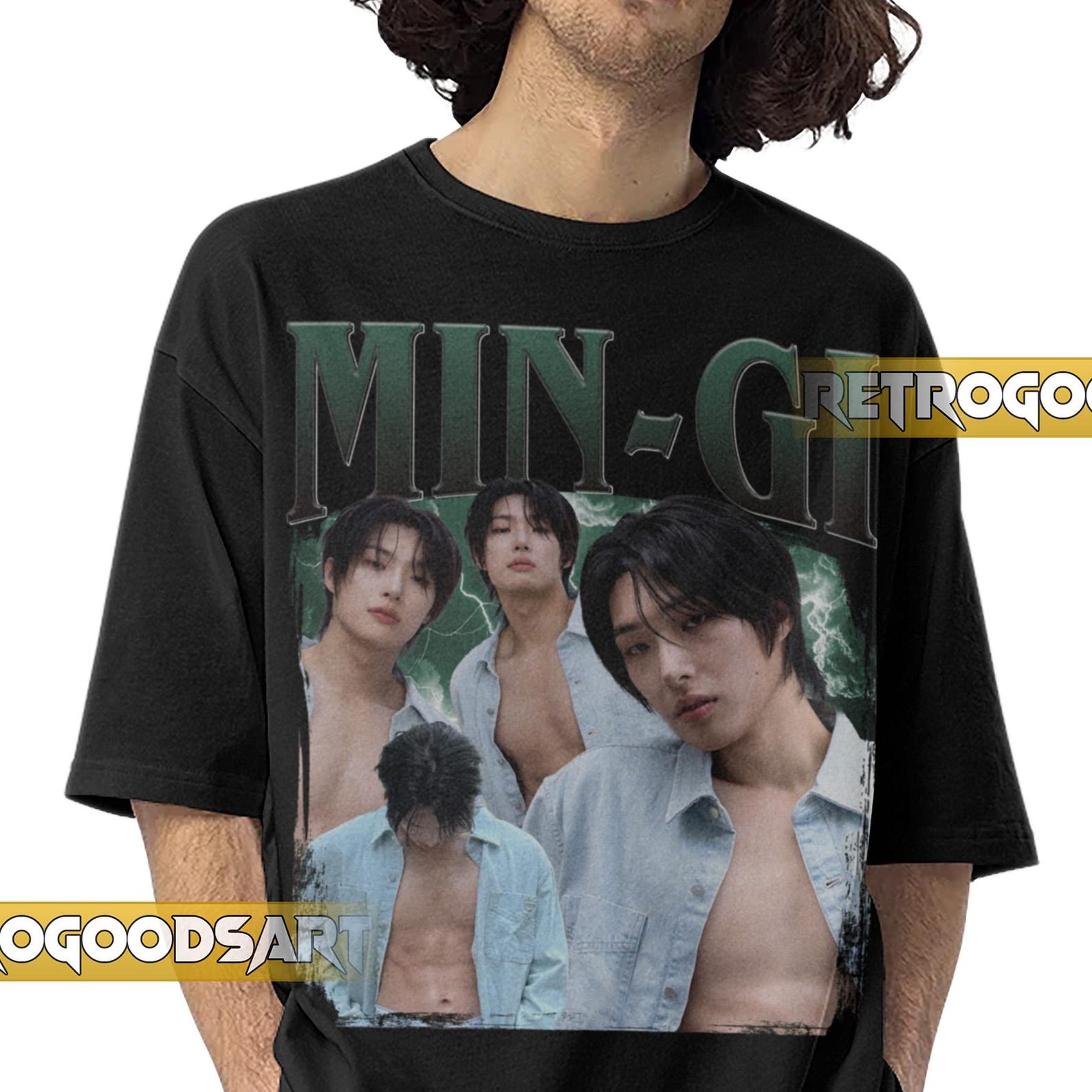 MIN-GI ATEEZ K-Pop Retro Shirt / Song Min-gi Ateez Vintage Band Tee / Mingi Ateez Bootleg Tour T-Shirt / Atiny Kpop BoybandConcert Merch 2XL