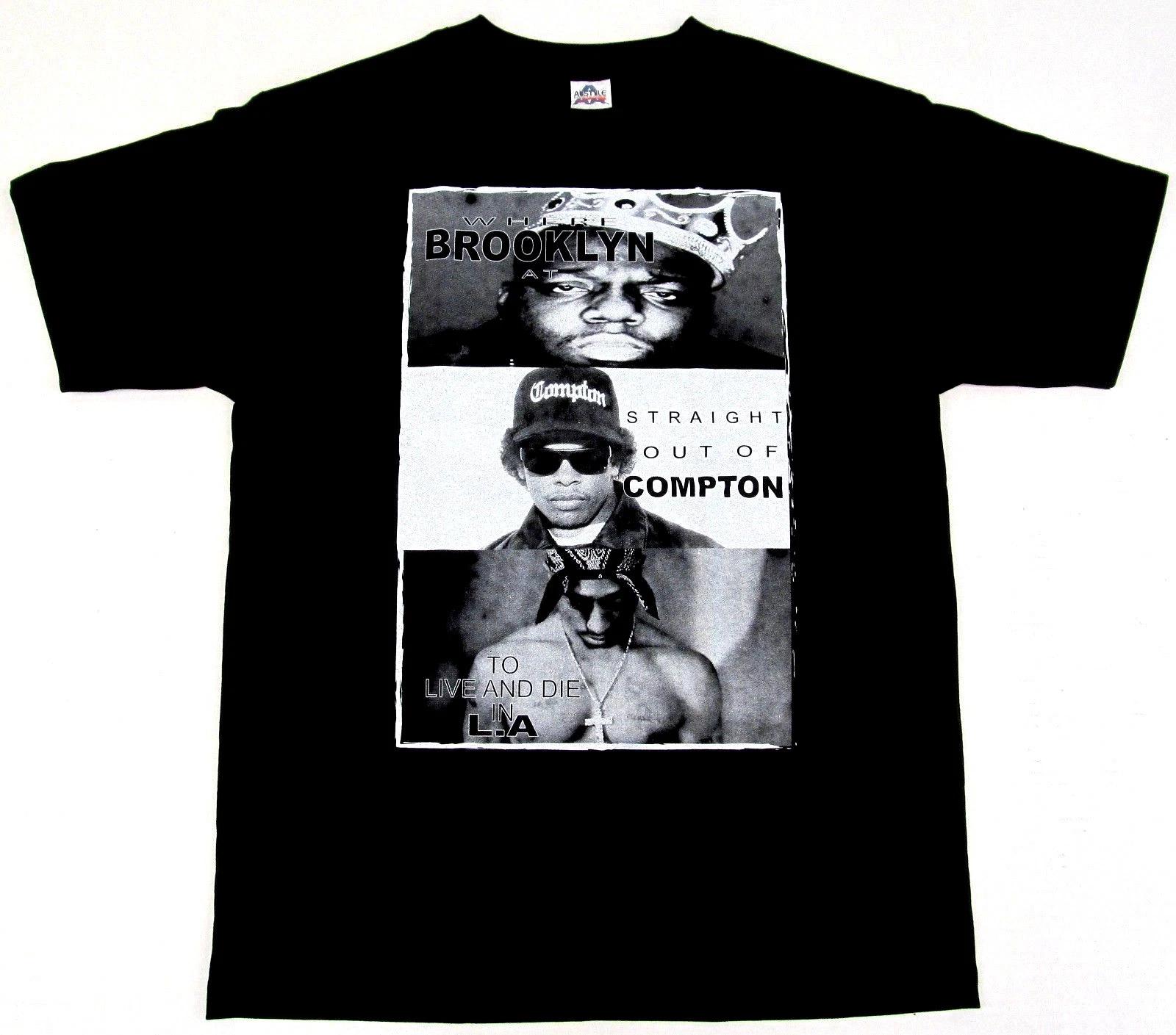 Футболка TUPAC BIGGIE EazyE Хип-хоп Рэп Футболка Notorious B.I.G. 2Pac Взрослый S-2XL Новый XXXXL