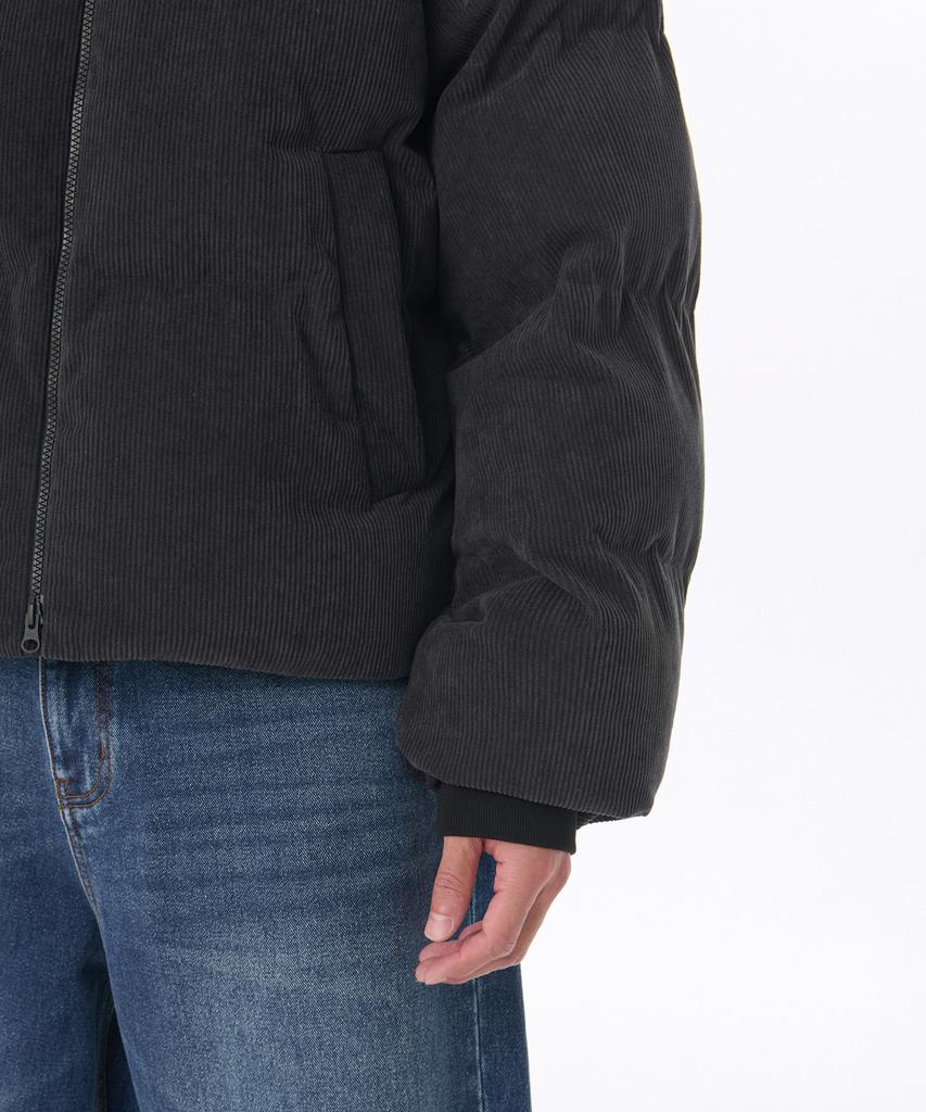 Musinsa Standard Daily Puffer Corduroy Short Padded Jacket [Dark Gray]