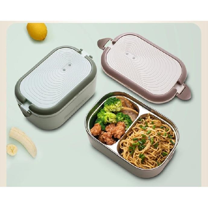 EU US Plug Electric Heated Lunch Box Meal Food Heater 220V 110V 1L Travel Outdoor Work Food Warmer Container Stainless Steel Set