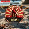2d Flat 20*20cm Circular Wooden Sign, No Place Like A Home Logo, Unique, Durable, Easy To Hang Wooden Decoration, Suitable for Bedrooms, Kitchens