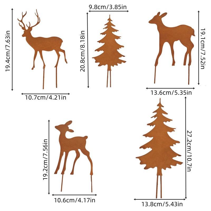 Outdoor Metal Reindeer Silhouette Christmas Decoration for Garden and Courtyard
