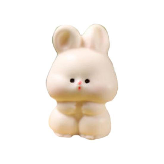 Mini Rabbit Figurine Easter Resin Bunny Miniature Figures Tiny Animal Fairy Garden Ornament for Micro Landscapes Potted Plants Dollhouse Cake