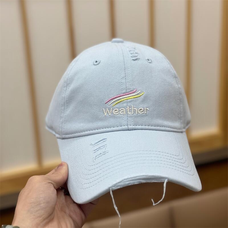 Spring And Summer Letter Embroidery Holes Show Face Small Baseball Cap Women'S Fashion Versatile Trendy Peaked Cap Men