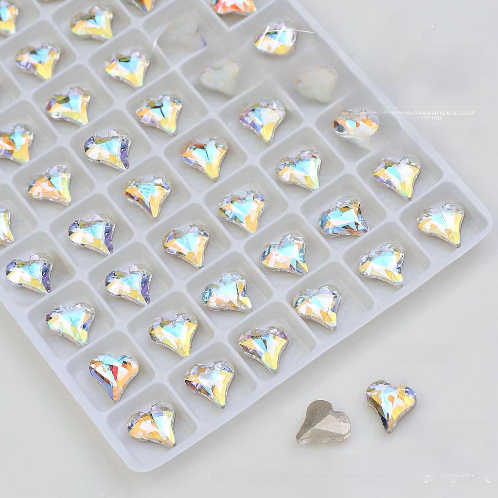 K9 Мигающее Белое Сердце-Бриллиант и Топор Украшение для Нейл-Арта