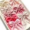 8Pcs Fabric Floral Print Bow Hair Clips Flower Ribbon Spring Clips  Women Hair Styling
