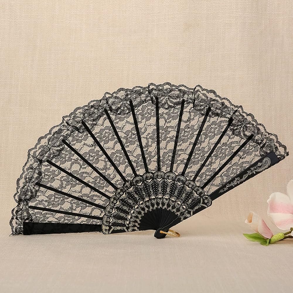 Lace Set of Flower Handheld Decorative Wall Hanging Photo Dance Ballet Supplies Fans, 2, Fans, Foldable, Fans, Fans, Crafts, Decorations, Gifts,