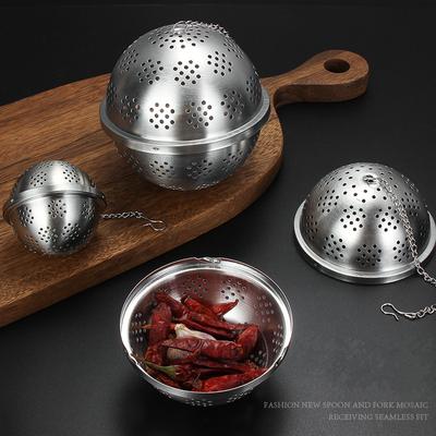 Stainless Steel Tea Leaf Infuser Seasoning Ball Herbal Spice Filter Hanging Chain Container Strainer Kitchen Teaware Accessories