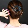 Shiny Flexible Headwear Hairpins Heart  Flower Rhinestone Hair Clip Hollow Claws Acrylic