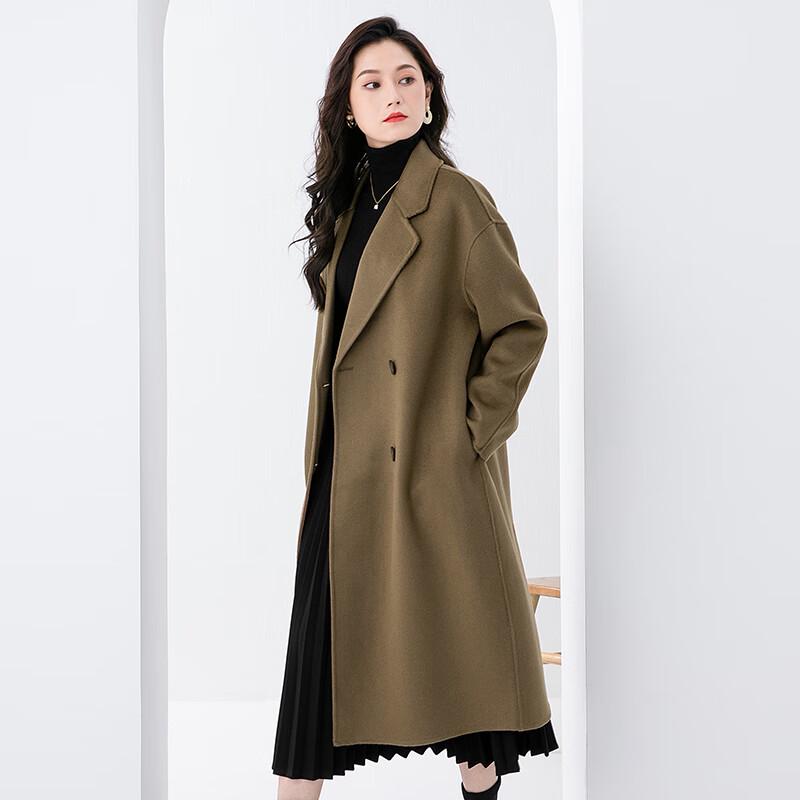 Fanzhen Women's 100% Wool Mid-Length Overcoat