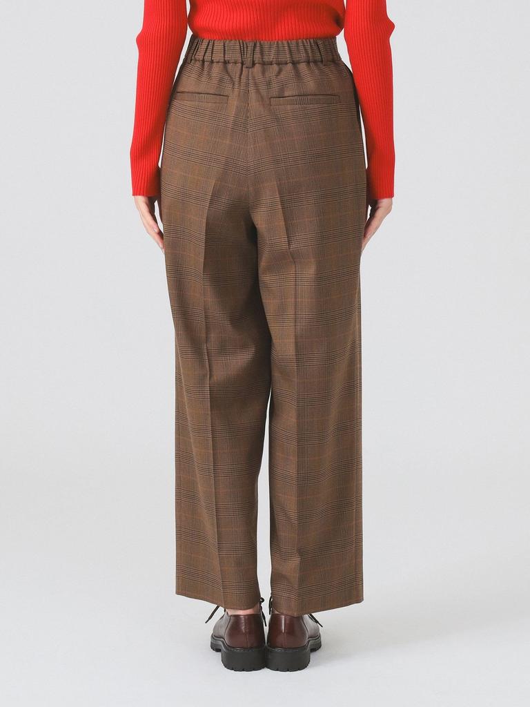Ray Beams Women's Check Tuck Pants, Brown 1