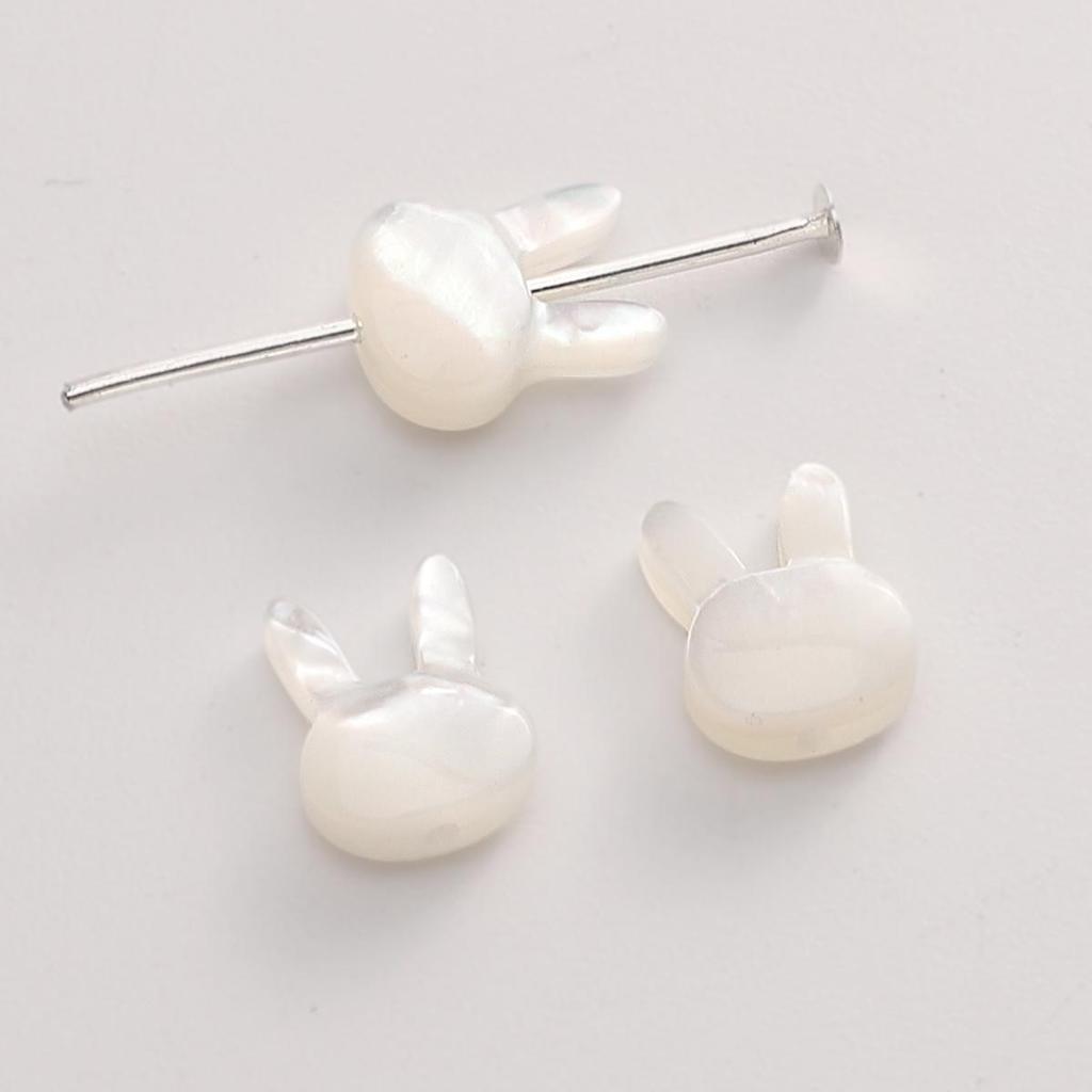 Natural Shell Rabbit Cat Head Beads For DIY Necklace Bracelet Earrings Jewelry Making